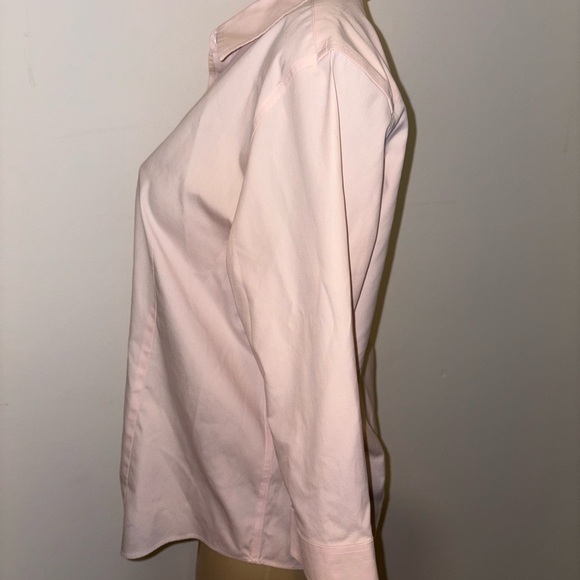 L.L Bean Wrinkle Resistant 3/4 Sleeve Pink Women’s Button Down Top Size L new - Picture 3 of 5